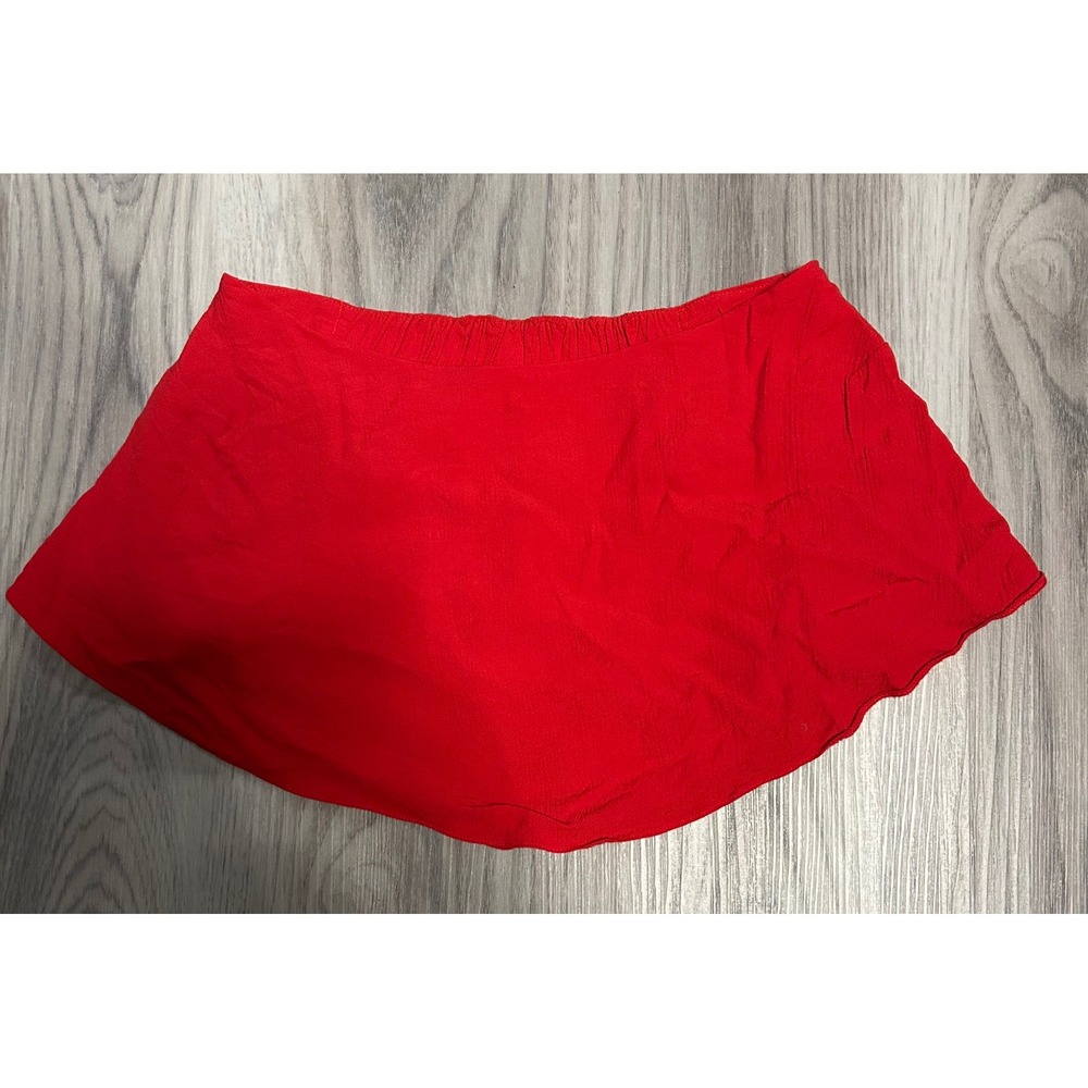 Free People Red Ruffle Tiered crop top Smocked XS Boho Festival bandeau